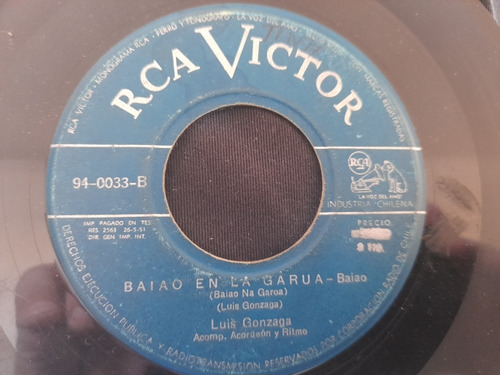 Vinilo Single De Luis Gonzaga Baiao En La Garua (x153)