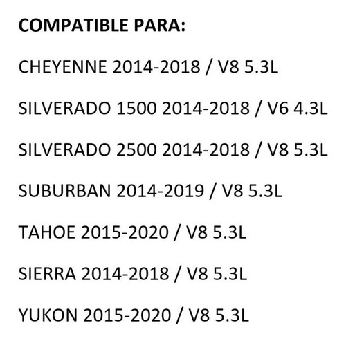 4x Inyector Gasolina 5.3l V8 Suburban 2014-2019 Np 12668390