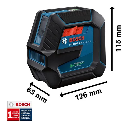 Nivel Láser De Líneas Verdes Bosch 15 Mt Gll 2-15 G