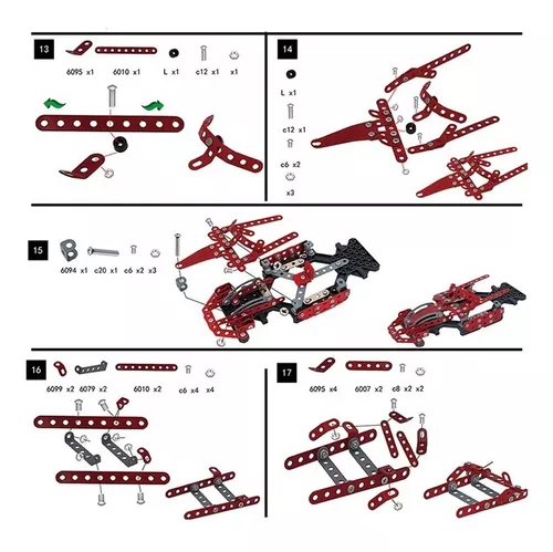 Kit Lego Mecano Construcción Auto Carreras F1 Metal 287 Pcs