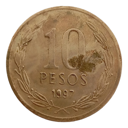 Moneda Chile 10 Pesos 1997 Un 9 Relleno (&1445 (Usado)