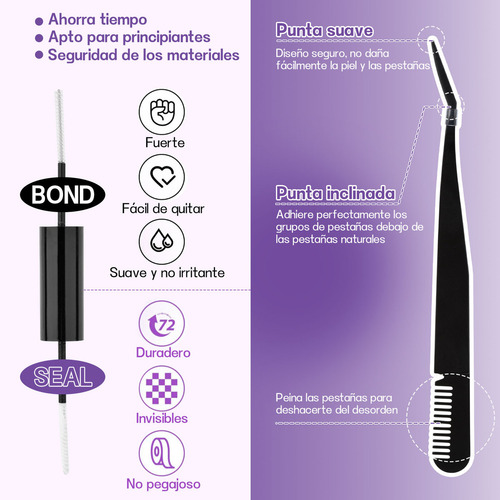 168 Racimos Kit De Pestañas Postizas Reutilizables 12-18mm