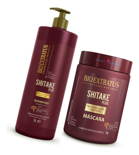 Shampoo | Máscara Shitake Plus Ação Reconstrutiva 2x1000ml/g