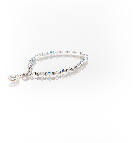 Pulsera De Plata Con Cristal De Sw Blanca