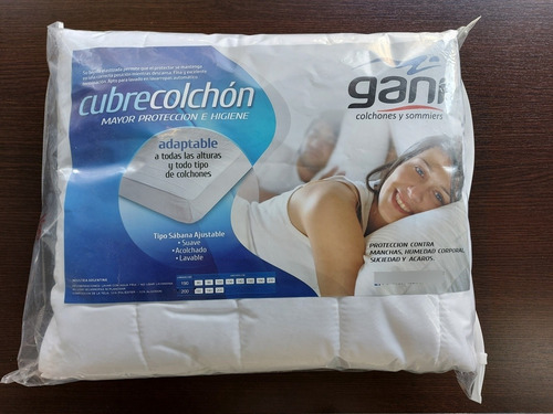 Cubre Colchón Gani 90x190 Bandas Ajustables Anti Acaros 1 1/2 Plaza