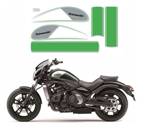 Kit Adesivos Emblema Compativel Kawasaki Vulcan S 2016 003