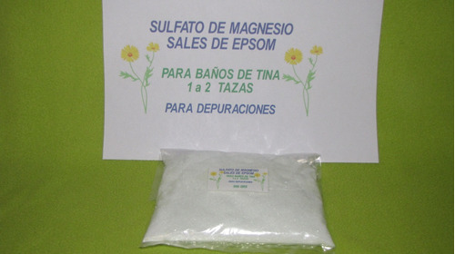 Sulfato De Magnesio 500 G Sales De Epson, Para Baños De Tina