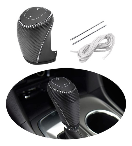 Hnluy Genuine Leather Automatic At Gear Shift Knob Cover Pro