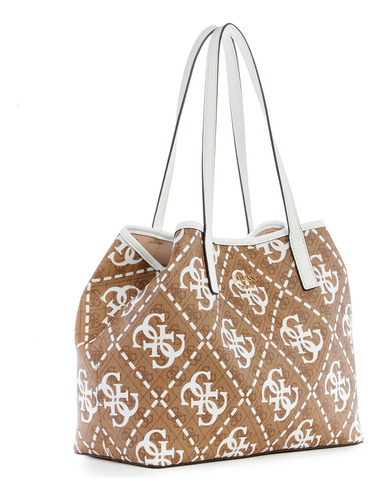 Bolsa Guess Estilo Tote Café Monograma 100% Original Nueva