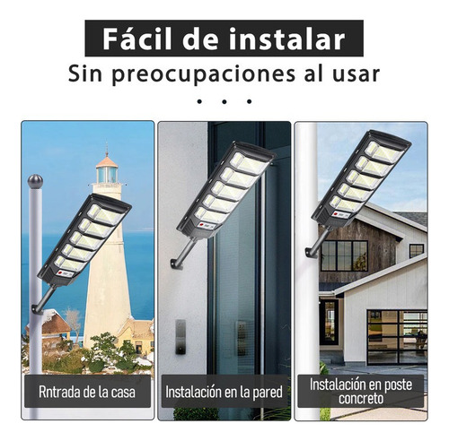 Lámpara Led Solar Exterior Suburbana Alumbrado Público 1000w