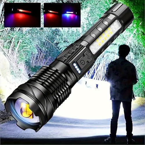 Linterna De Alta Luminosidad Con Recargable Por Usb, Haz De