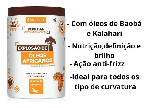 Kit Tratamento P Cabelo Cacheado Ressecado Óleos Africanos