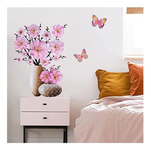 Supzone 3d Jarrón Pegatinas De Pared Decoración Floral De De