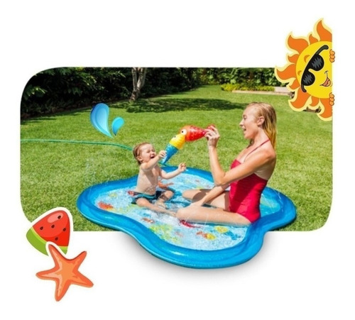 Pileta Inflable Bebes Square Spray 140x140x11cm 115lt Intex