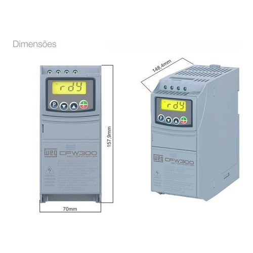 3x Inversor Frequência Weg Cfw300 1,5cv 220v 6a Monofásico