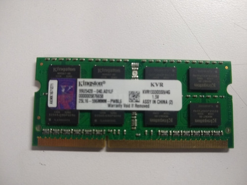 Memoria Kingston Sodimm 4gb Bus 1333mhz 1.5v