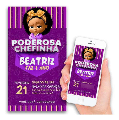Convite Digital Poderosa Chefinha Violeta
