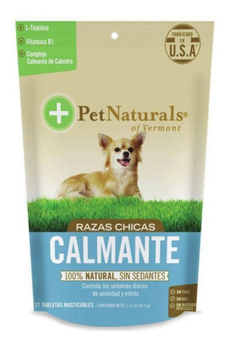 Imagen 1 de 5 de Calmantes Para Perros Chicos Pet Naturals 21 Masticables