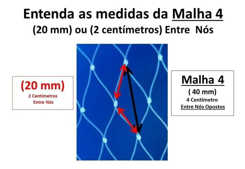 Tarrafa Pesca Fio 0,30mm Malha 4 (20mm)6m De Roda 1.40m.alt