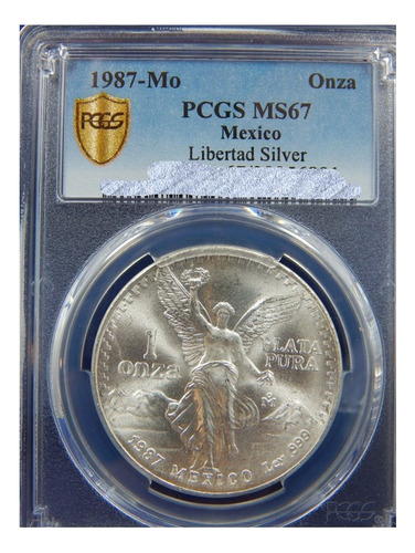 Onza De Plata Libertad 1987certificada En Alto Grado Ms67