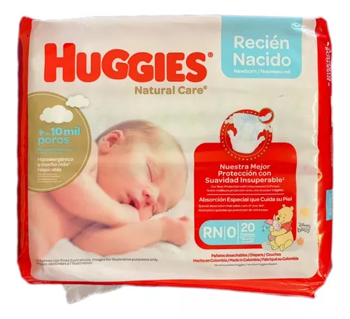 Pañales Natural Care Recién Nacido 20 unidades Huggies