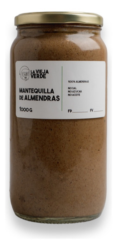 Mantequilla De Almendra La Vieja Verde 1kg 100% Natural