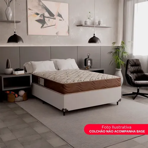 Colchão Casal D33 One Face - 17x138x188cm - Suede Marrom