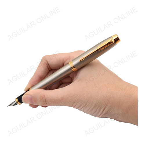 Lapicera Pluma Parker Im Acero Con Dorado Apta Grabado