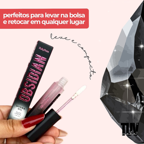 Gloss Labial Hidra Oil Hidratante Incolor Obsidian Ruby Rose