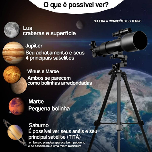 Telescopio Astronomico Greika F36060mm Com Tripé Ajustável