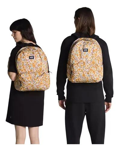 Mochila vans sales blanca con flores