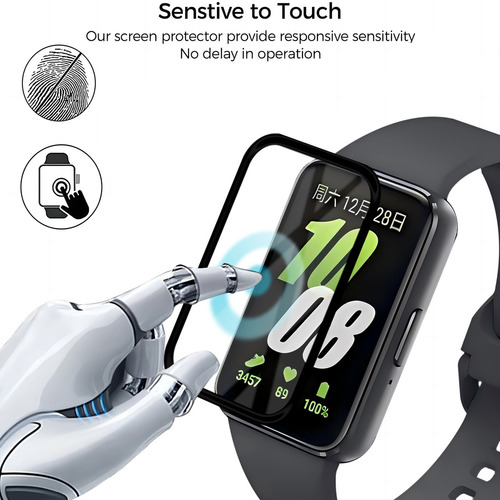 4x Mica Protector Pantalla Para Samsung Galaxy Fit 3 Suave