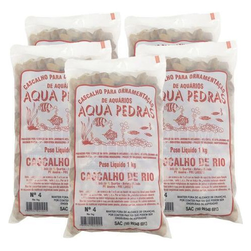 Cascalho De Rio Aqua Pedras N4 5kg Para Aquários E Jardins