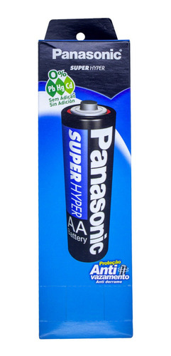 Pilha AA Panasonic Super Hyper UM-3SH Cilíndrica - kit de 52 unidades