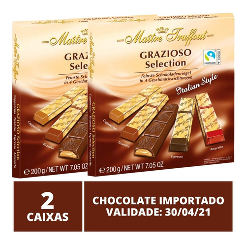 2 Caixas De Chocolate Austríaco, Grazioso, Maître Truffout