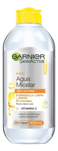 Garnier Face Express Aclara Tono Uniforme Agua Micelar 400ml