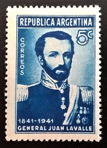 Argentina, Sello Gj 854 Gral Juan Lavalle 1941 Mint L13722