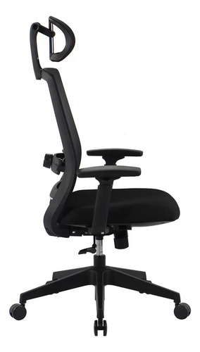 Silla De Oficina Ades Sop Lumbar Cabecero Escritorio Ofix Negro Tela
