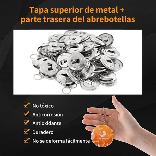 50 Pcs Llavero 58mm Chapita Destapador Metal Filimina Botón