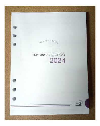 Repuesto Imaginer University P/ Agenda Diaria N8 2024 Color De La Portada Blanco