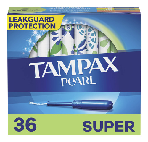 Tampax Pearl Tampons Super Absorbency, Con Trenza De Protecc