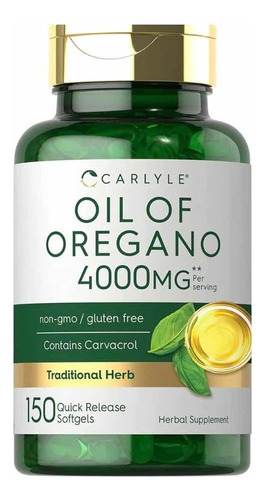 Aceite De Orégano 3000 Mg. X 150 Softgels Carlyle