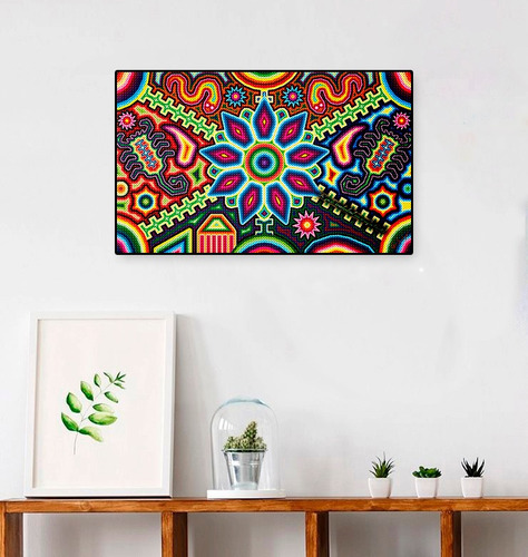Imagen 2 de 4 de 5d Diamond Painting Arte Huichol Musica Diamantes Cuadrad