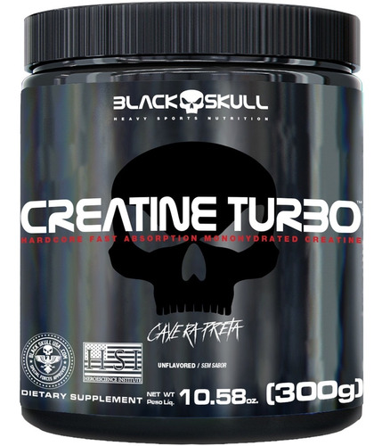 Creatine 300g ( Creatina ) - Caveira Preta - Black Skull