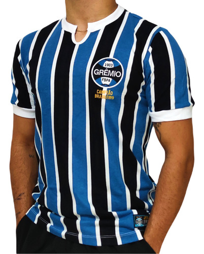 Camisa Grêmio Retro 1981 Campeão Brasileiro Listrada Oficial