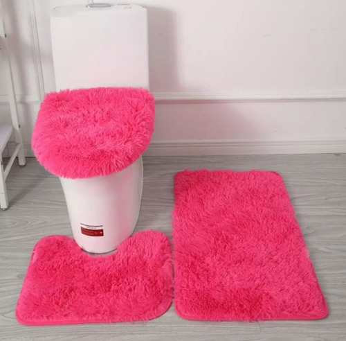Imagen 2 de 3 de Set De Baño 3 Piezas Alfombra Antideslizante