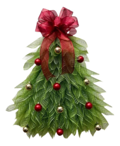Corona De De Navidad Colgante, Decoración Con Lazo De Cinta