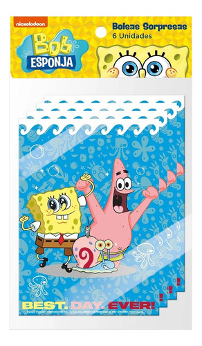 Bolsa De Dulces Bob Esponja X 6 Cotillón Activarte