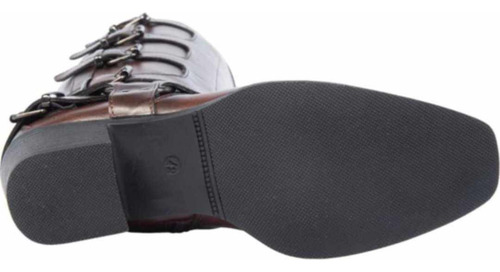 Bota Texana Tubo Alto Pu Con Hebillas 1149873 Dama