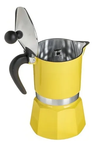 Cafetera Bialetti Rainbow 3 Cups automática amarilla italiana